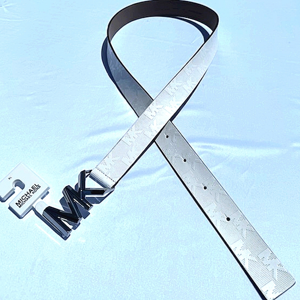 MICHAEL KORS NWT WHITE LEATHER LOGO BELT